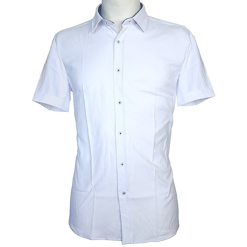Košeľa s krátkym rukávom oxford biela EgoMan