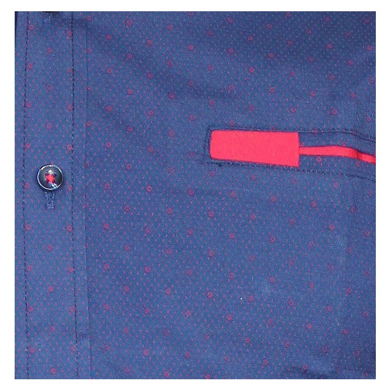 Vzorovaná košeľa modrá s červeným vzorom EgoMan