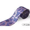 Fialovoružová kravata s modrým vzorom paisley