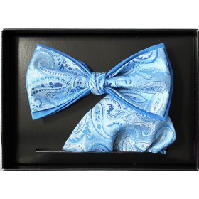 svetlomodrý motýlik paisley