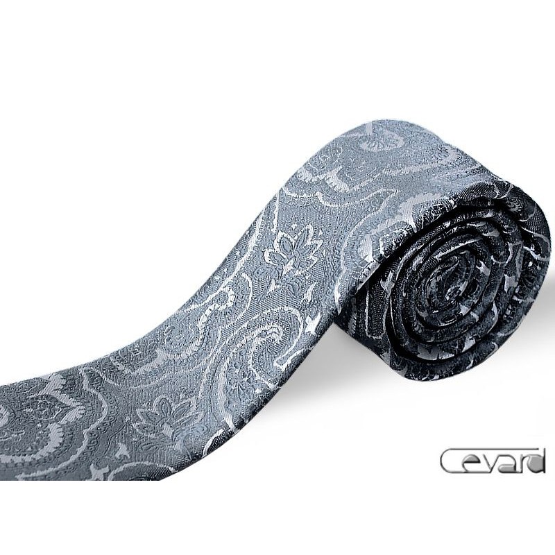 grafitová kravata paisley