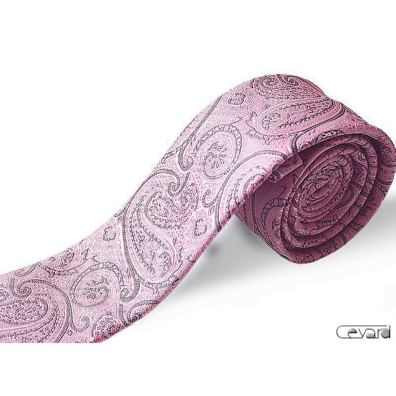 ružová kravata paisley