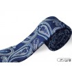 Tmavomodrá kravata so vzorom paisley