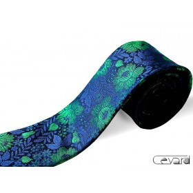 tmavozelená kravata kvetovaná