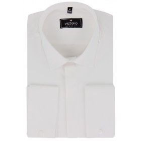 Luxusná košeľa ivory na manžetové gombíky slim fit Victorio
