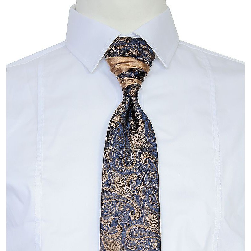 francúzska kravata zlatohnedá