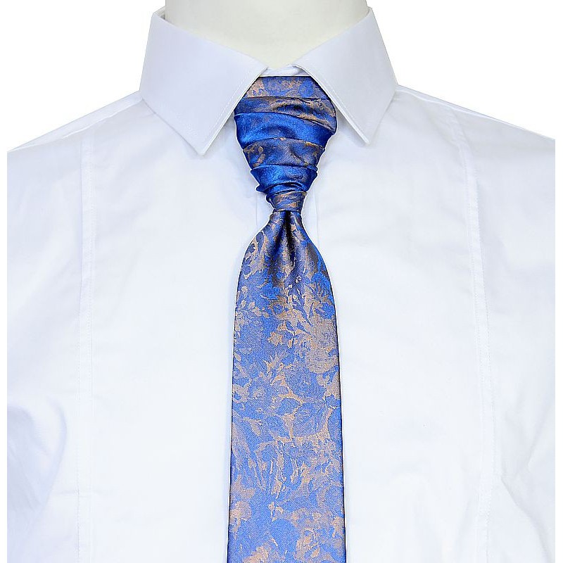 francúzska kravata zlato-modrá