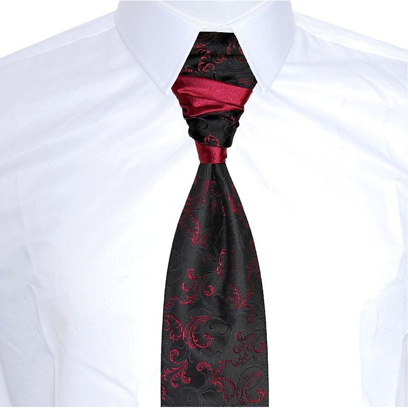 francúzska kravata čierno-červená