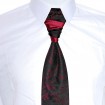 Francúzska kravata čierna s červeným ornamentom exclusive