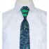 francúzska kravata zelená kvetovaná