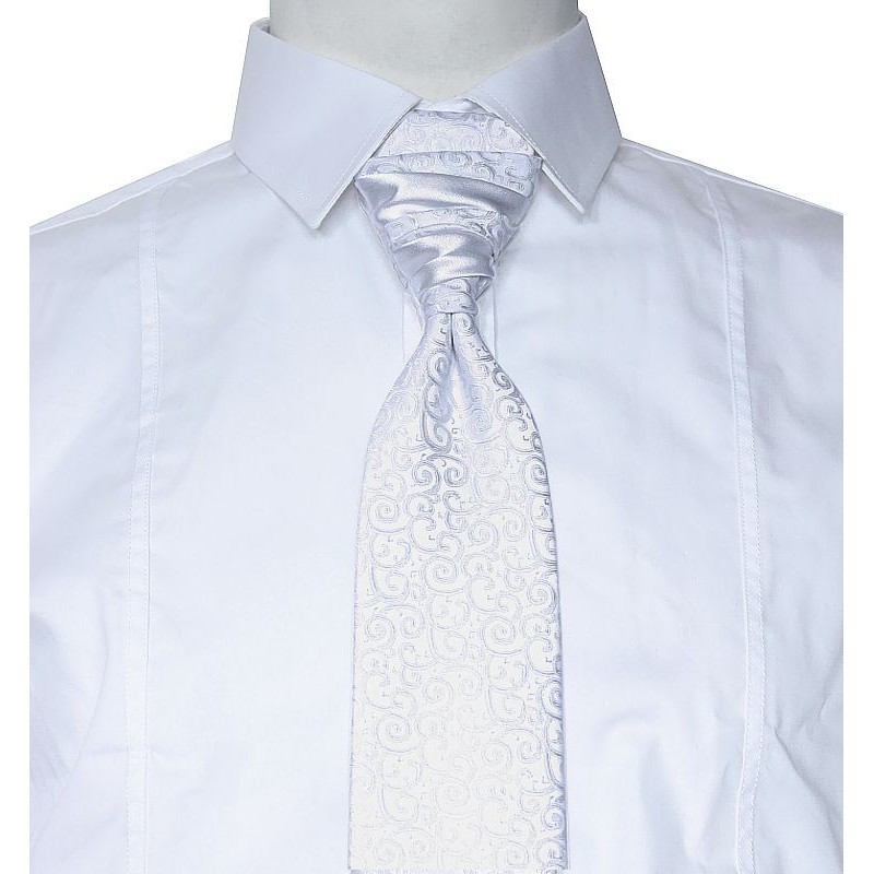 francúzska kravata biela 