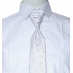 Francúzska kravata biela s kašmírovým vzorom exclusive