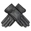 Dámske kožené rukavice čierne s kožušinovou podšívkou vzor prius Lux