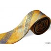 Mustard kravata štruktúrovaná s modrým vzorom