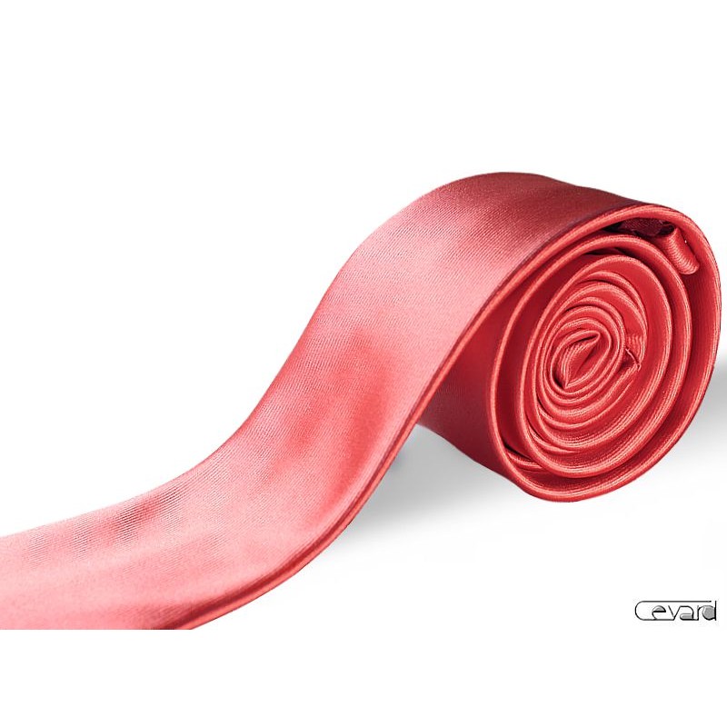 Korálová kravata slim matný lesk Vincitore