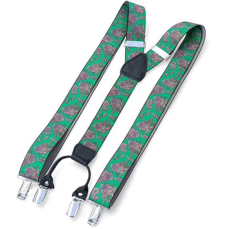 Zelené traky s paisley