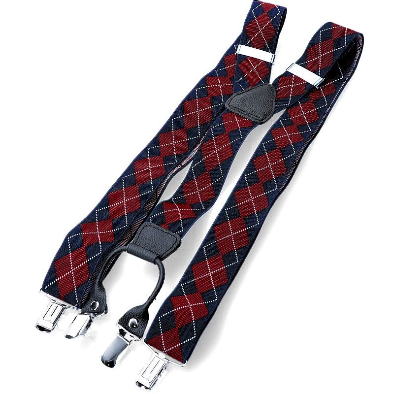 Kárované traky bordovo-modré