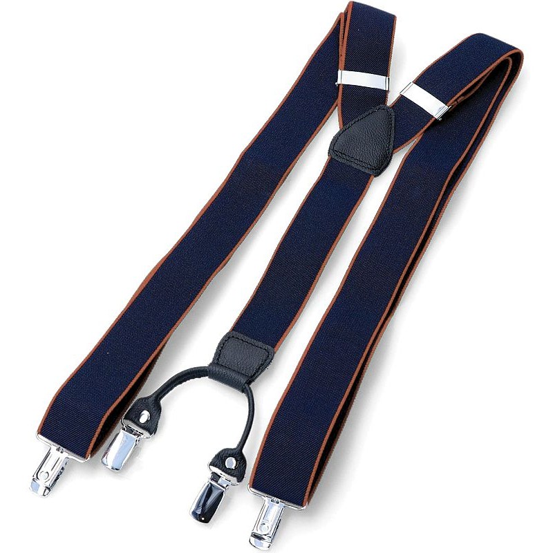 modré traky s hnedým lemom