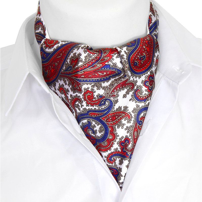 askot paisley modro-červený