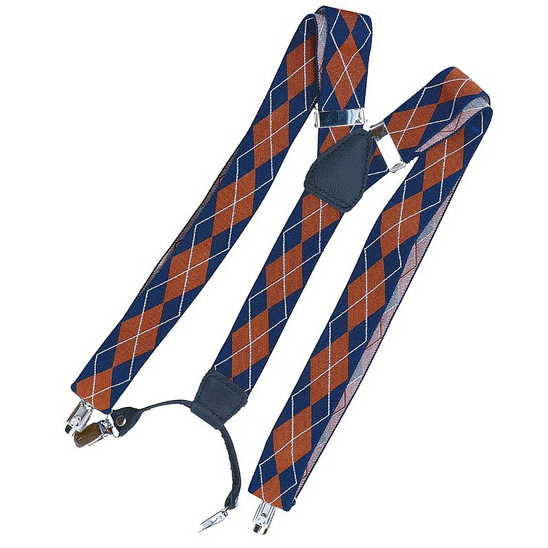 Kárované traky modré s hnedým károm VINCITORE