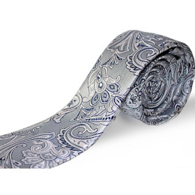 sivá kravata paisley