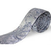 Sivá kravata s modrým vzorom paisley