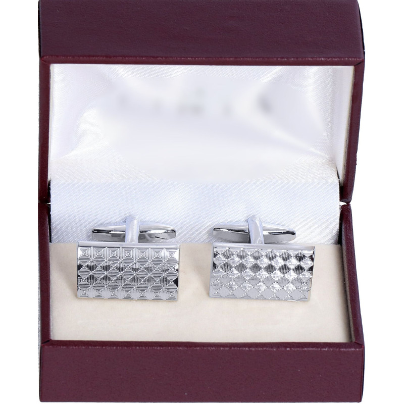 Manžetové gombíky strieborné štruktúra