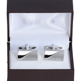 Manžetové gombíky diagonálne strieborné
