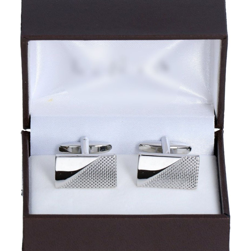 Manžetové gombíky diagonálne strieborné