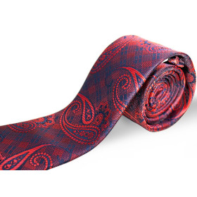 korálová kravata paisley