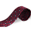 Kravata bordová károvaná slim