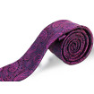 Cyklámenová kravata paisley slim