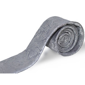 Sivá kravata floral