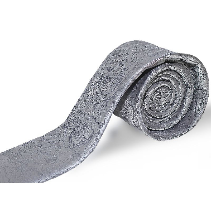 Sivá kravata floral