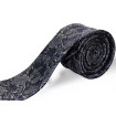 Grafitová kravata s rastlinným motívom