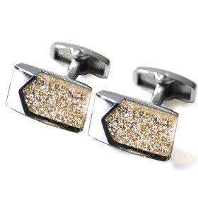 Exkluzívne manžetové gombíky zlaté glitre