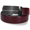 Kožený opasok bordový s automatickou sponou VINCITORE