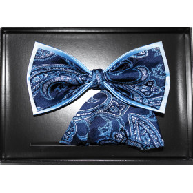 modrý motýlik paisley