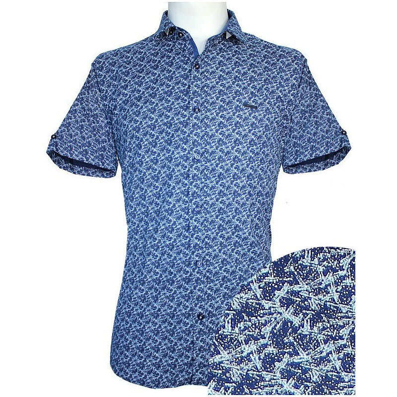 pánska košeľa s krátkym rukávom modrá