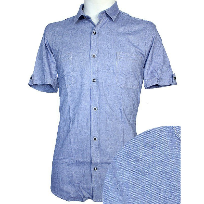 Košeľa s krátkym rukávom oxford jeans EgoMan