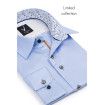 Exkluzívna košeľa svetlomodrá slim fit s kontrastnými gombíkmi Victorio