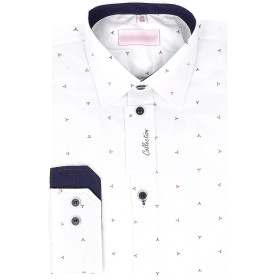 Detská košeľa modrý a červený vzor