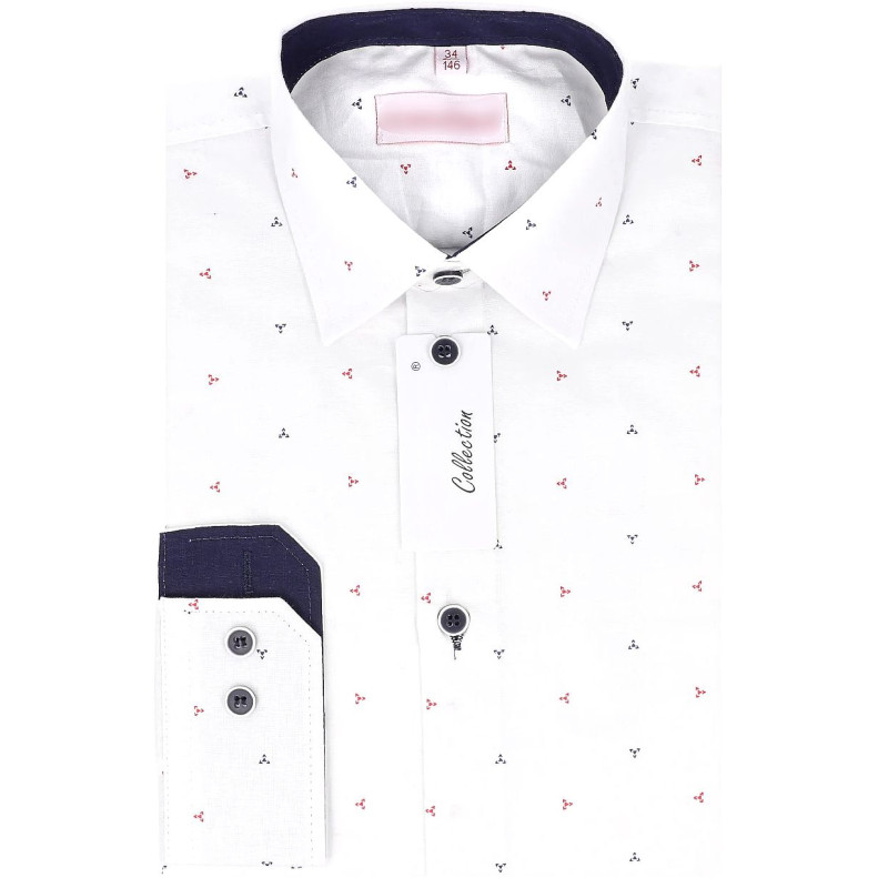 Detská košeľa modrý a červený vzor