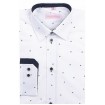 Chlapčenská košeľa vzorovaná s granátovou podšívkou slim fit
