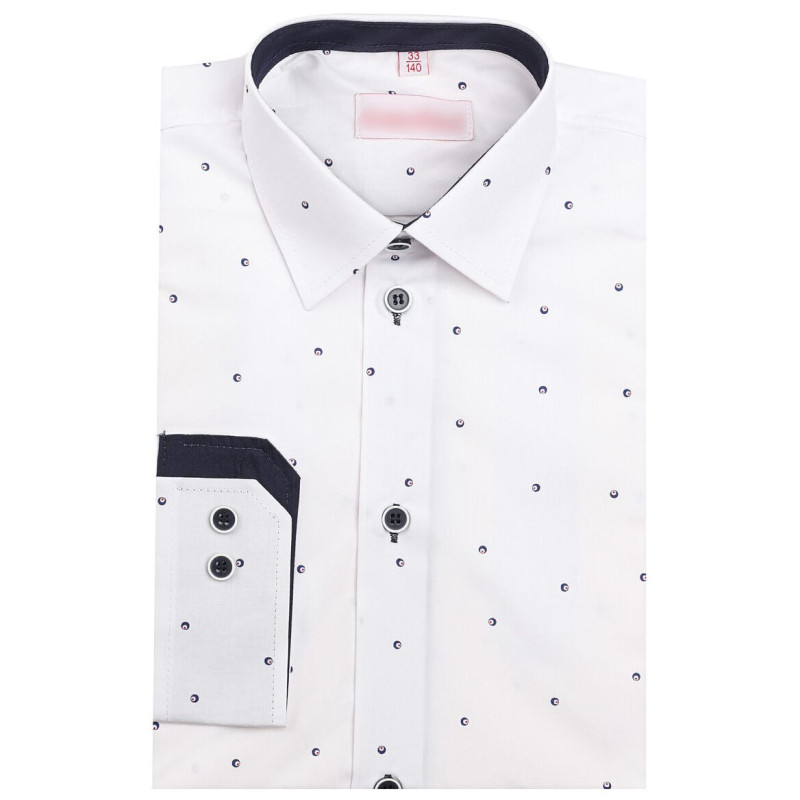 Chlapčenská košeľa vzorovaná s granátovou podšívkou slim fit