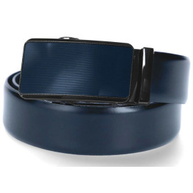 modrý kožený opasok