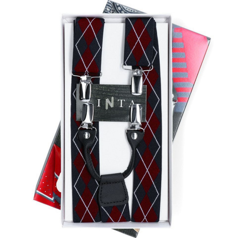 Kárované traky čierne s bordovým károm VINCITORE