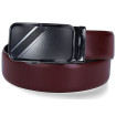 Kožený opasok bordový s automatickou sponou grafit VINCITORE