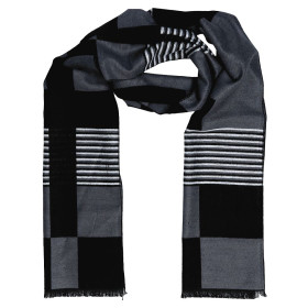 Pánsky šál obojstranný grafitový vzor