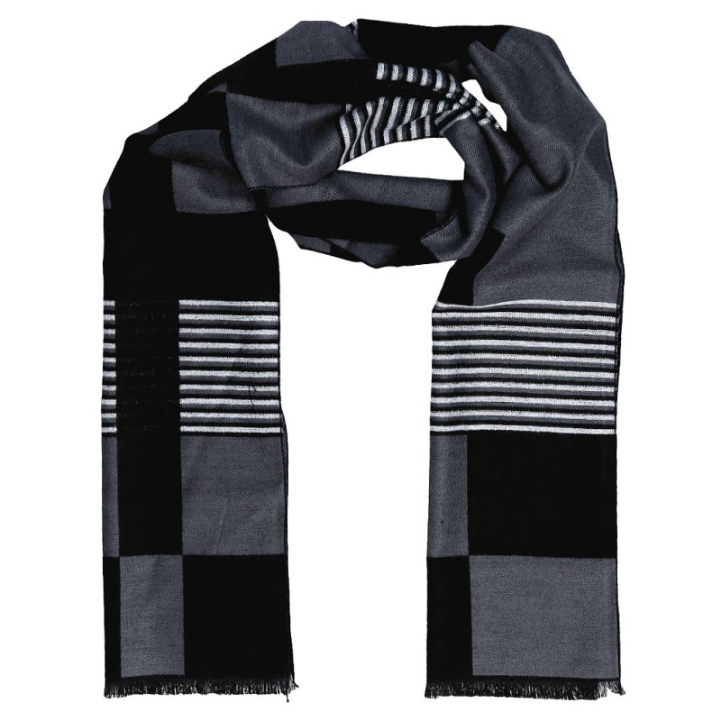 Pánsky šál obojstranný grafitový vzor